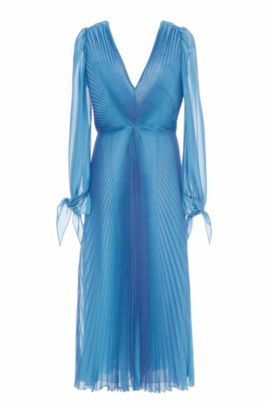 Dresses | Luisa Beccaria Pleated Chiffon Irridescent Midi Dress