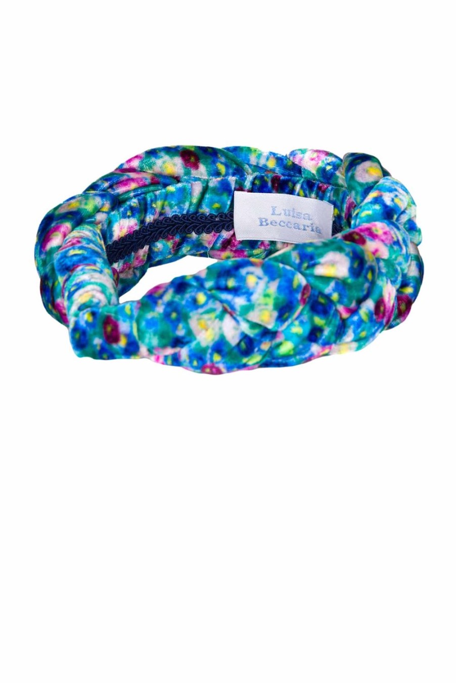 Headband | Luisa Beccaria Micro Anemones Velvet Braided Power Hairband