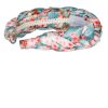 Headband | Luisa Beccaria Blue Shiny Satin Roses Buds Braided Power Hairband