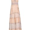 Dresses | Luisa Beccaria Blooming Mirage Ruched Chiffon Long Dress