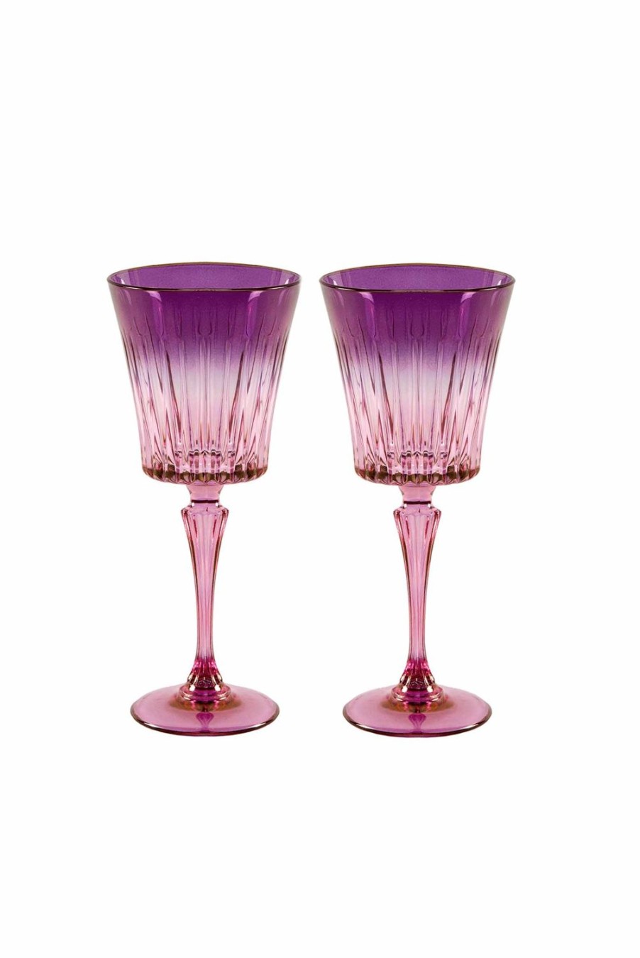 Wine | Luisa Beccaria Shade Pink To Purple Set Of Two Domina Wine Glass