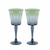 Wine | Luisa Beccaria Shade Blue To Green Set Of Two Domina Wine Glass