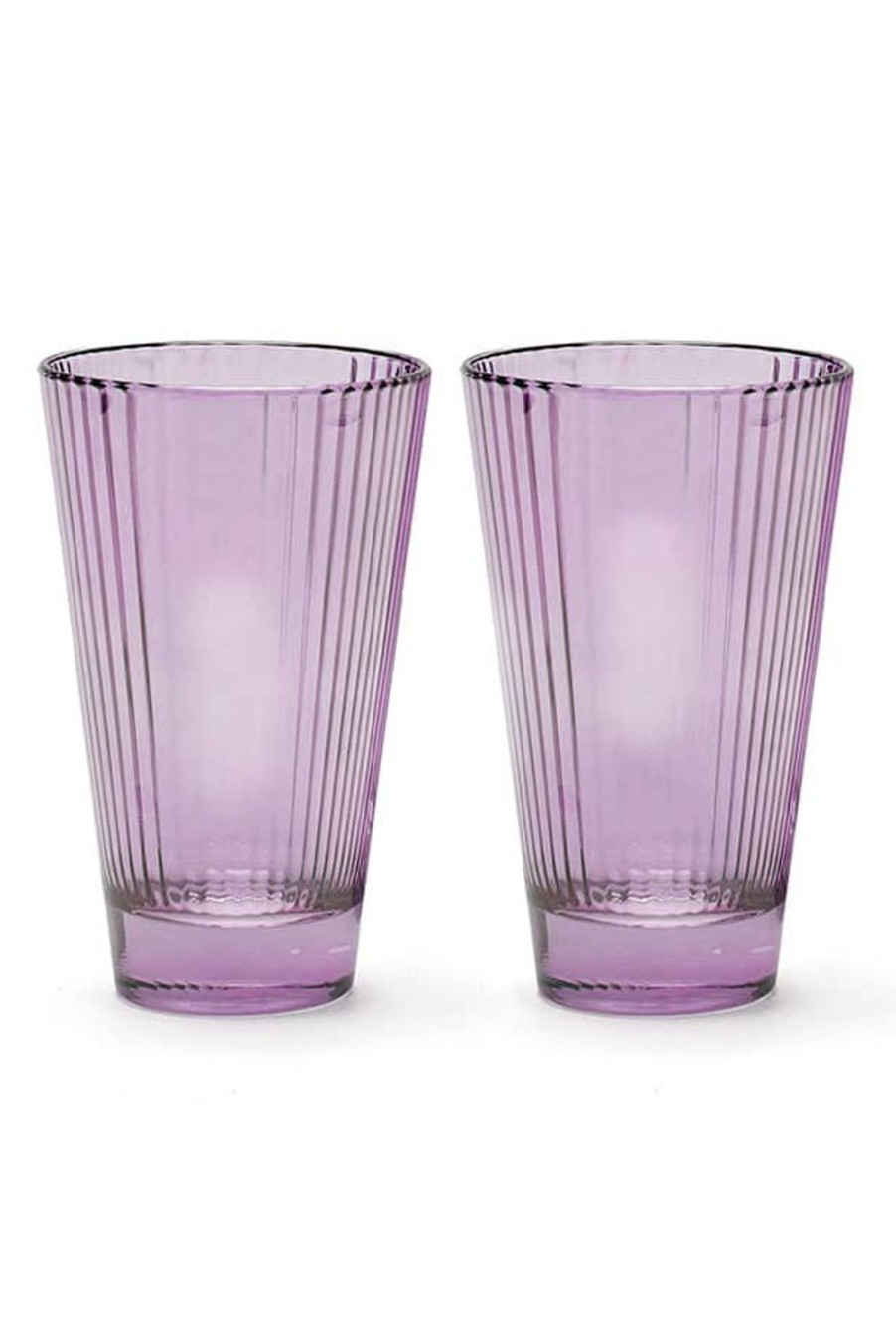 Tumblers | Luisa Beccaria Purple Set Of Two Isis Water Glass