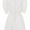 Dresses | Luisa Beccaria Puffed Sleeve Eyelet Linen Eyelet Jumpsuit