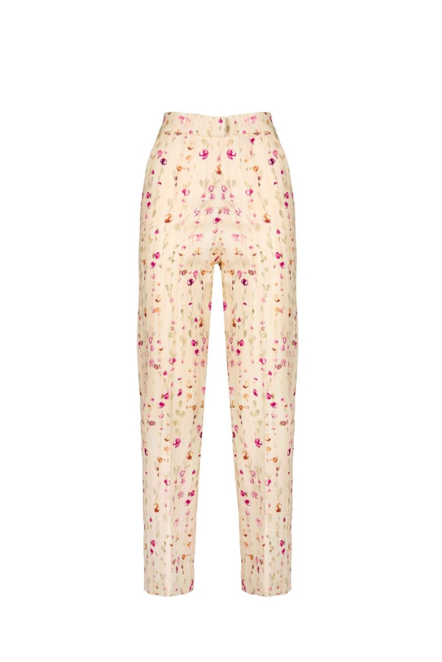 Trousers & Shorts | Luisa Beccaria Flower Garland Cigarette Woolen Pants