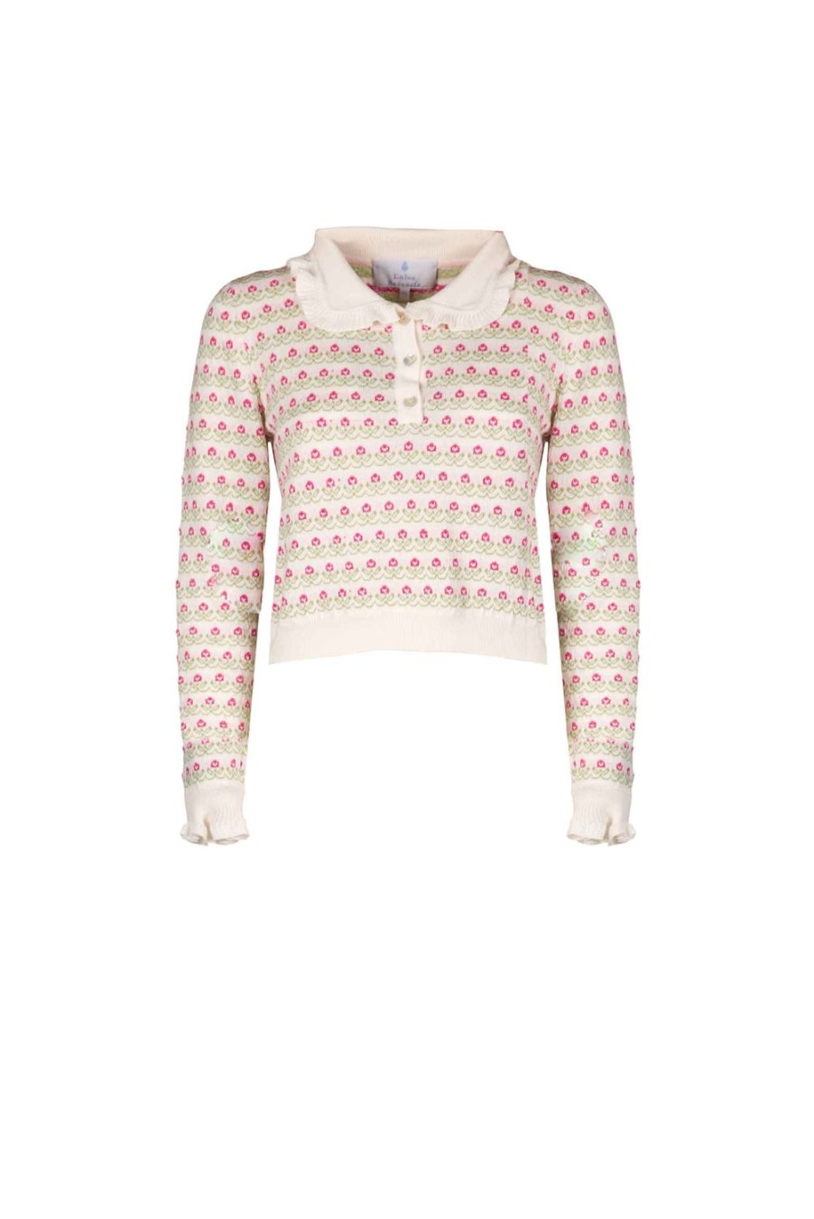 Knitwear | Luisa Beccaria Flower Polo Sweater