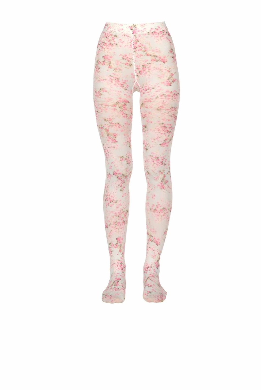 Tights | Luisa Beccaria Jersey Rose Buds Tights Ice