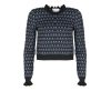 Knitwear | Luisa Beccaria Floral Black Crewneck Sweater