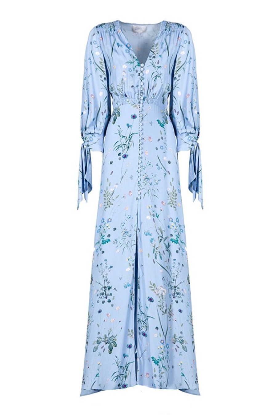 Dresses | Luisa Beccaria Herbarium Crepe Bottoncino Dress