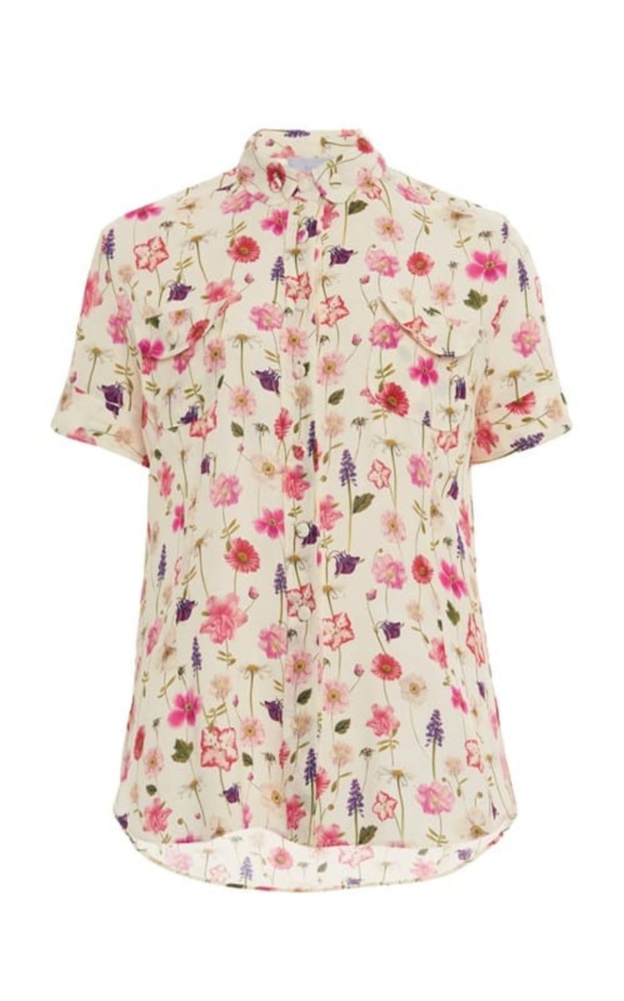 Tops & Blouses | Luisa Beccaria Short Sleeves Printed Crepe Shirt