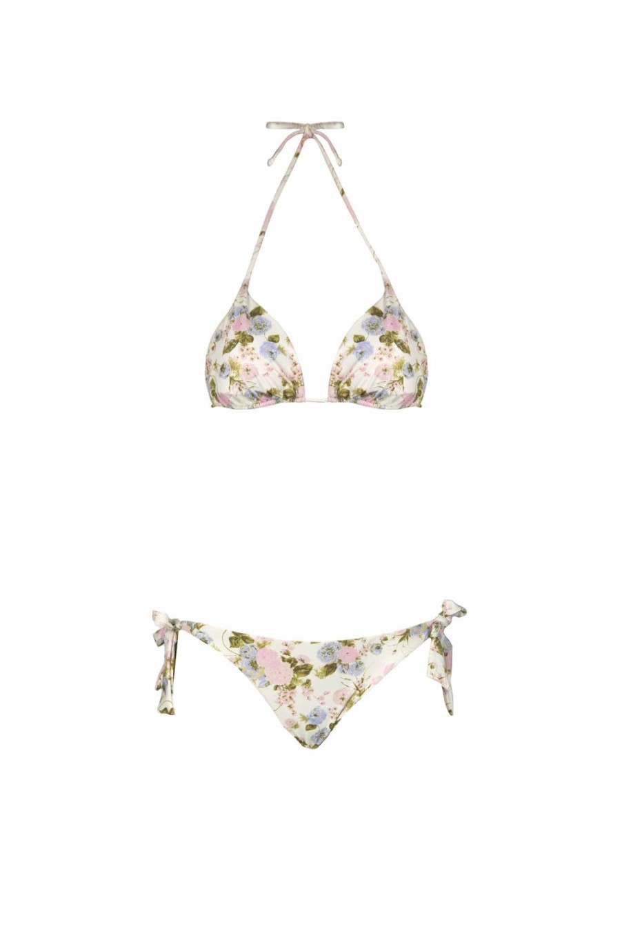 Swimwear | Luisa Beccaria Triangle And Slip Bikini Blooming Roses Double Face