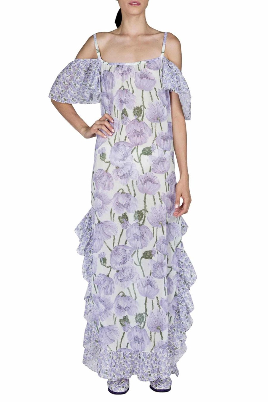 Dresses | Luisa Beccaria Caftan Dress With Volants