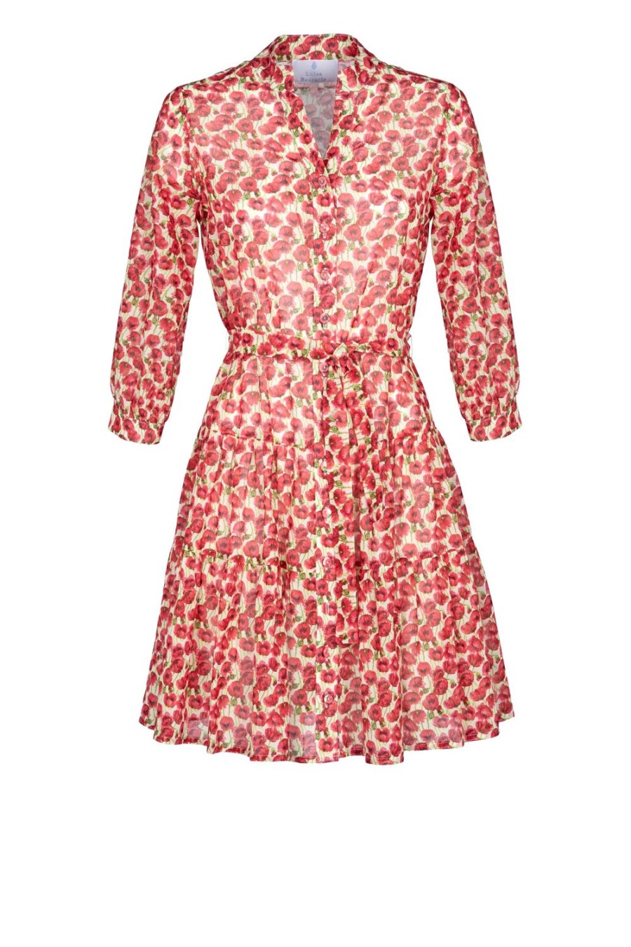 Dresses | Luisa Beccaria Red Poppies Mini Cotton Dress