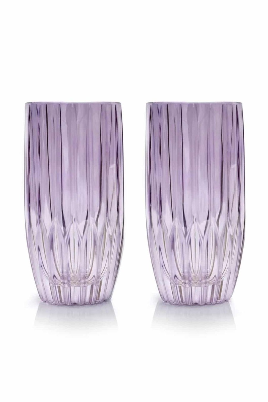 Tumblers | Luisa Beccaria Purple Set Of Two Large Tumbler Glass