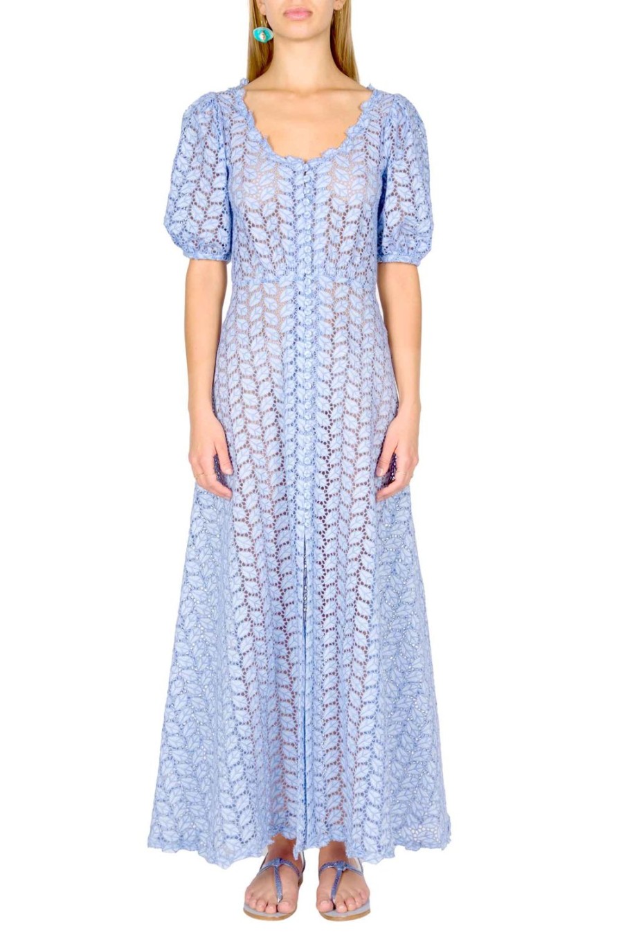 Dresses | Luisa Beccaria Broderie Anglaise Bottoncino Dress