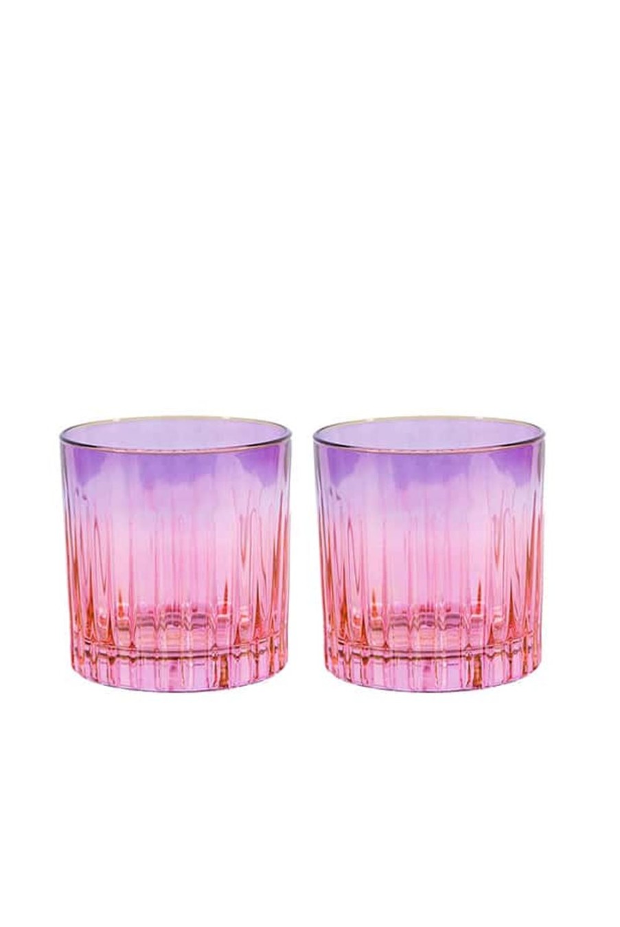 Tumblers | Luisa Beccaria Shade Pink To Purple Set Of Two Small Tumbler Glass