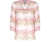 Tops & Blouses | Luisa Beccaria Flowery Striped Pink Shirt