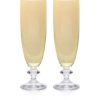 Flute | Luisa Beccaria Ambra Set Of Two Rosy Flute Glass