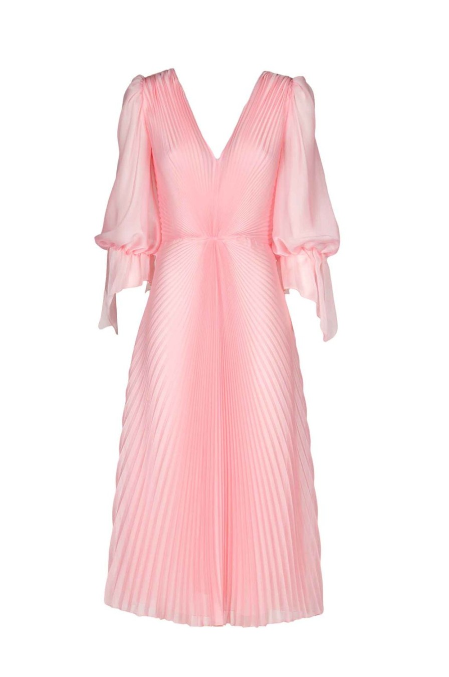 Dresses | Luisa Beccaria Angelina Pleated Chiffon Midi Dress