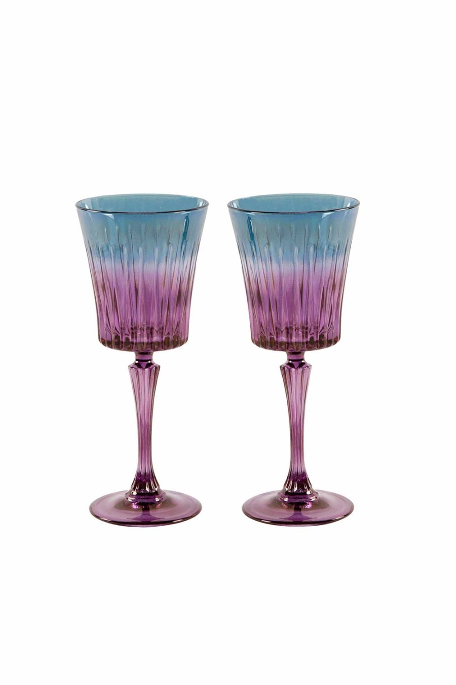 Wine | Luisa Beccaria Shade Purple To Blue Set Of Two Domina Wine Glass