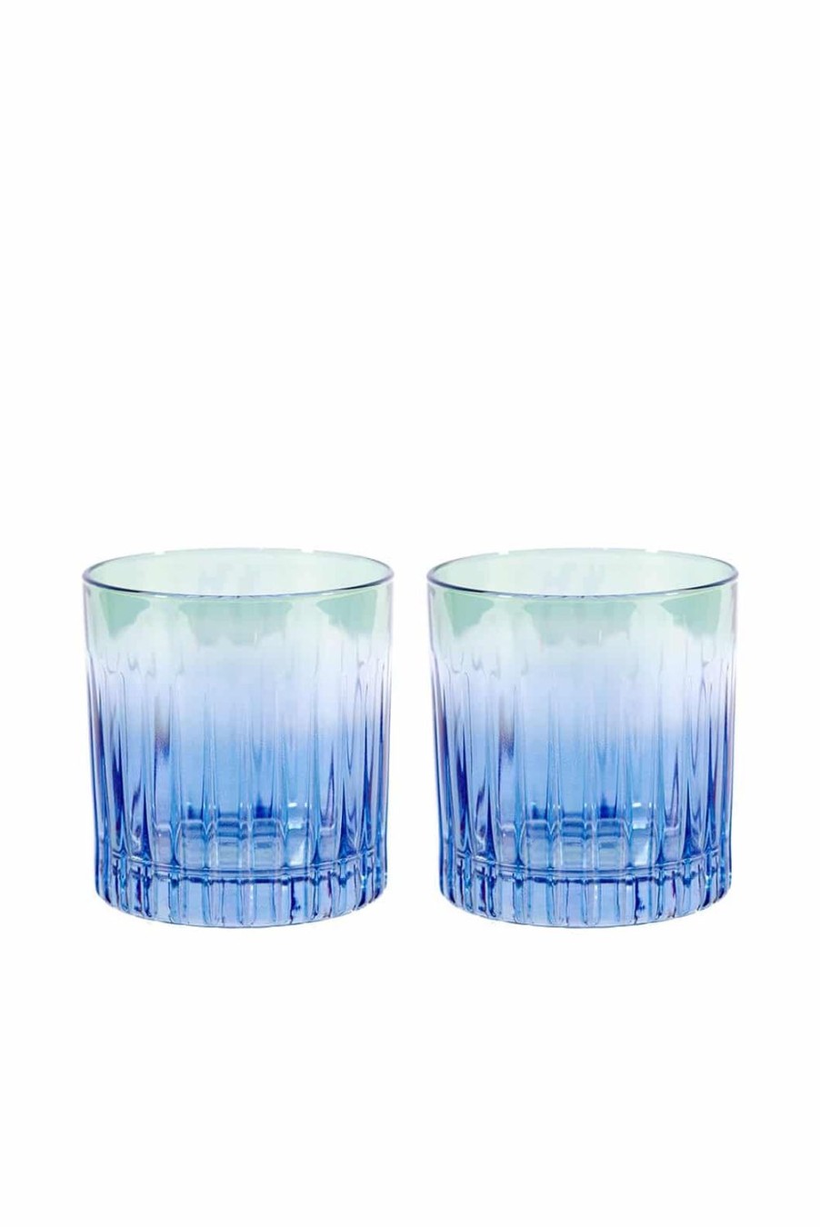 Tumblers | Luisa Beccaria Shade Blue To Green Set Of Two Small Tumbler Glass