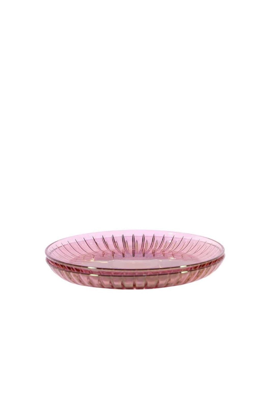 Plate | Luisa Beccaria Pink Set Of Two Glass Fruit Plate