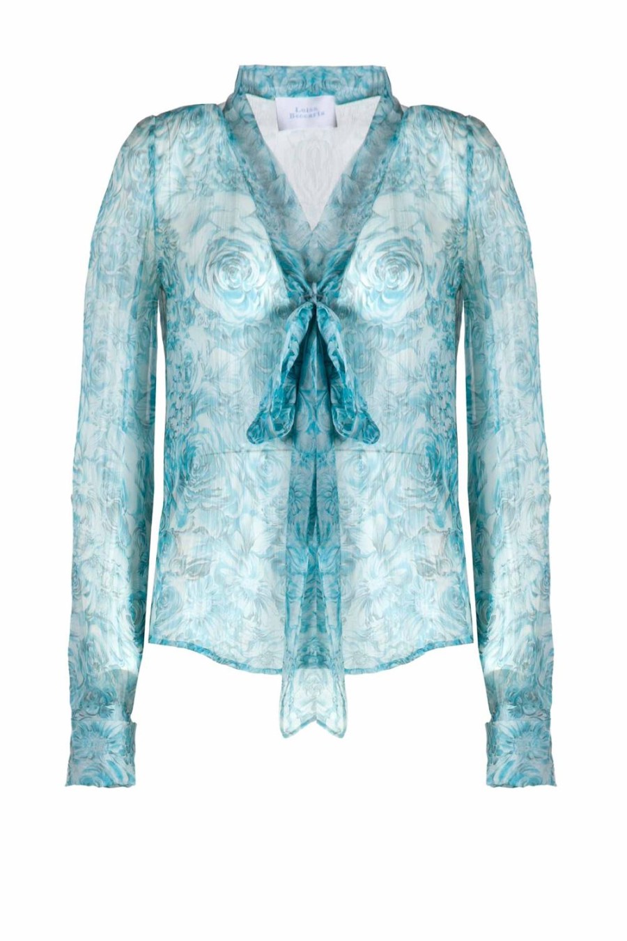 Tops & Blouses | Luisa Beccaria Roses Printed Chiffon Blouse