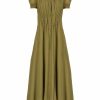 Dresses | Luisa Beccaria Bottoncino Dress In Green Georgette