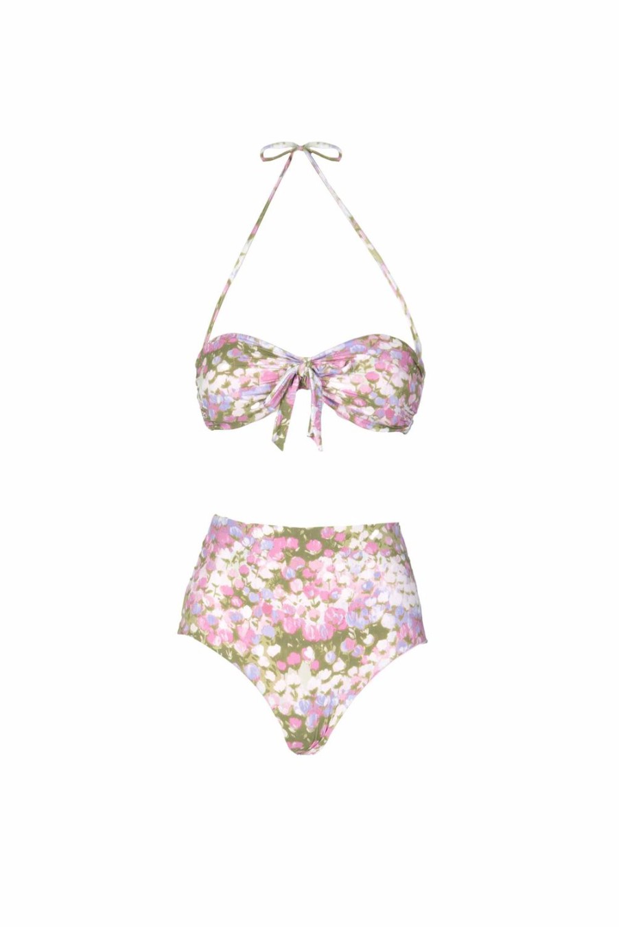 Swimwear | Luisa Beccaria Band And High Waist Slip Bikini Pink Monet