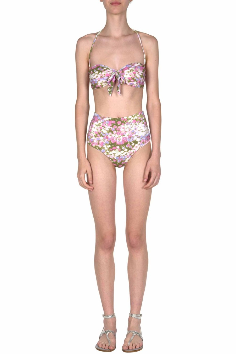 Swimwear | Luisa Beccaria Band And High Waist Slip Bikini Pink Monet