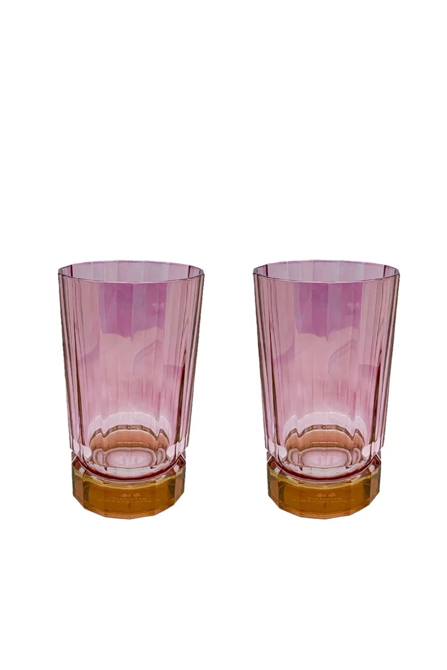 Tumblers | Luisa Beccaria Shade Red To Pink Set Of Two Large Duccio Tumbler With Base