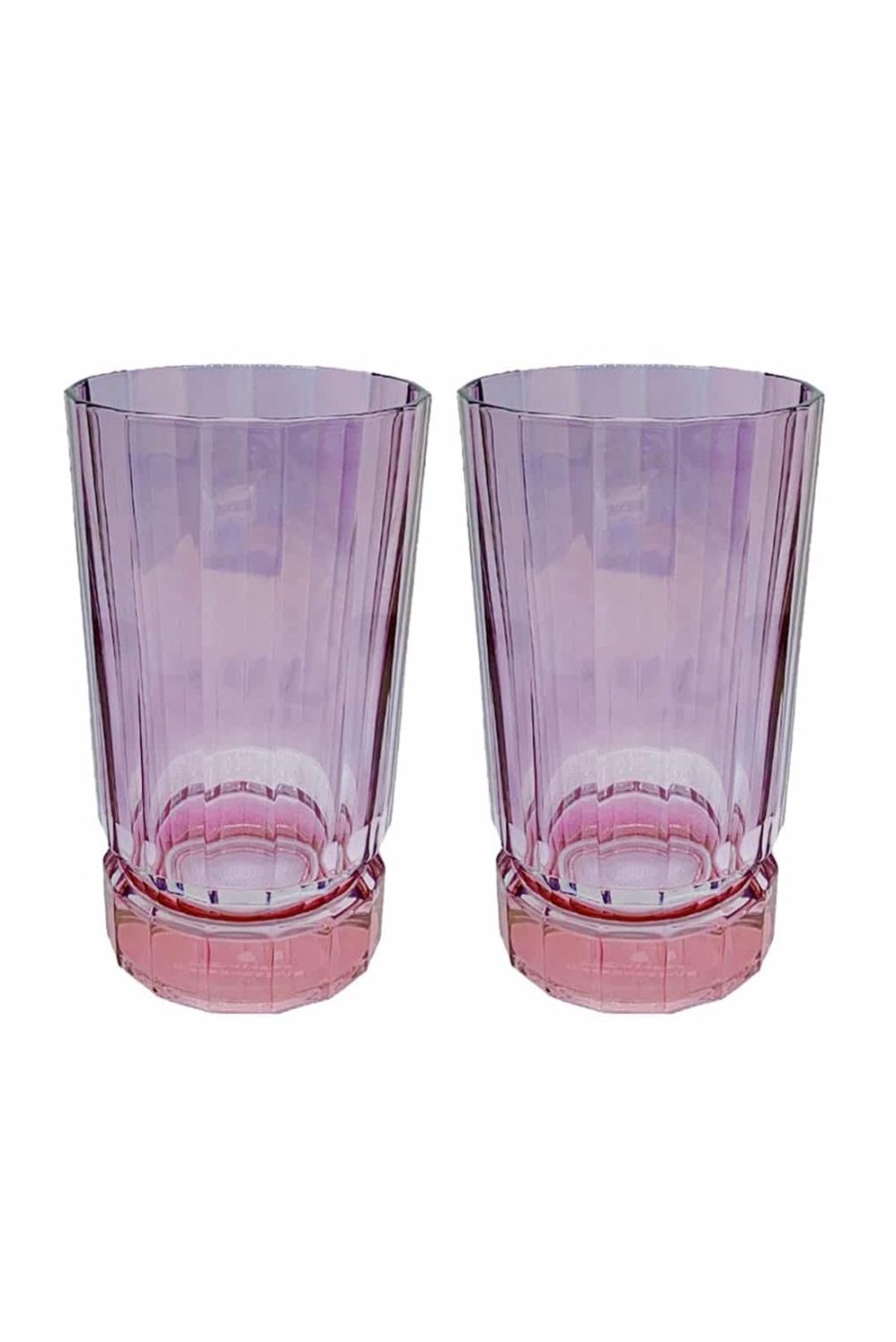 Tumblers | Luisa Beccaria Shade Pink To Purple Set Of Two Large Duccio Tumbler With Base