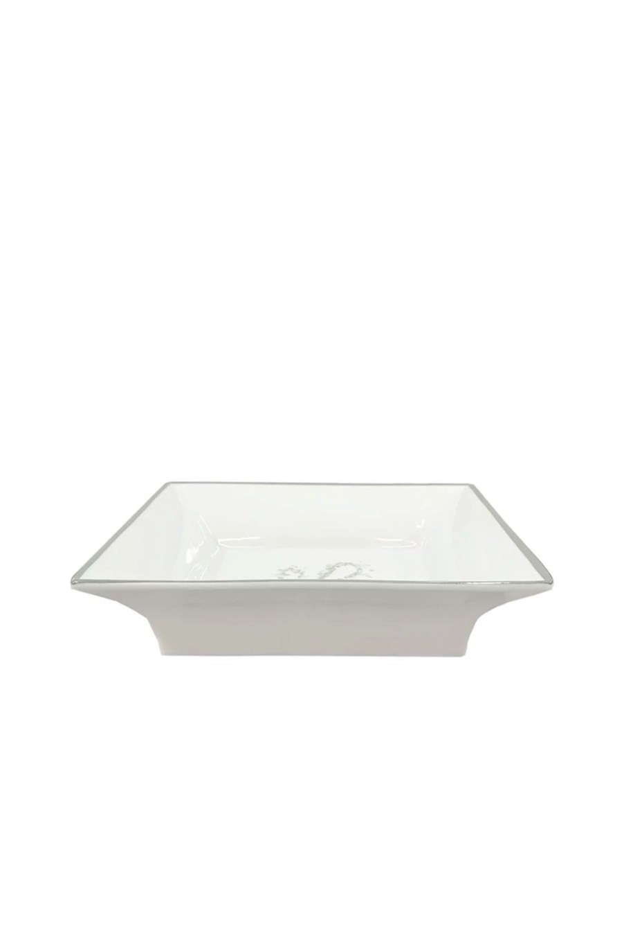 Tray | Luisa Beccaria Personalizable Monogram Change Tray With Green Border