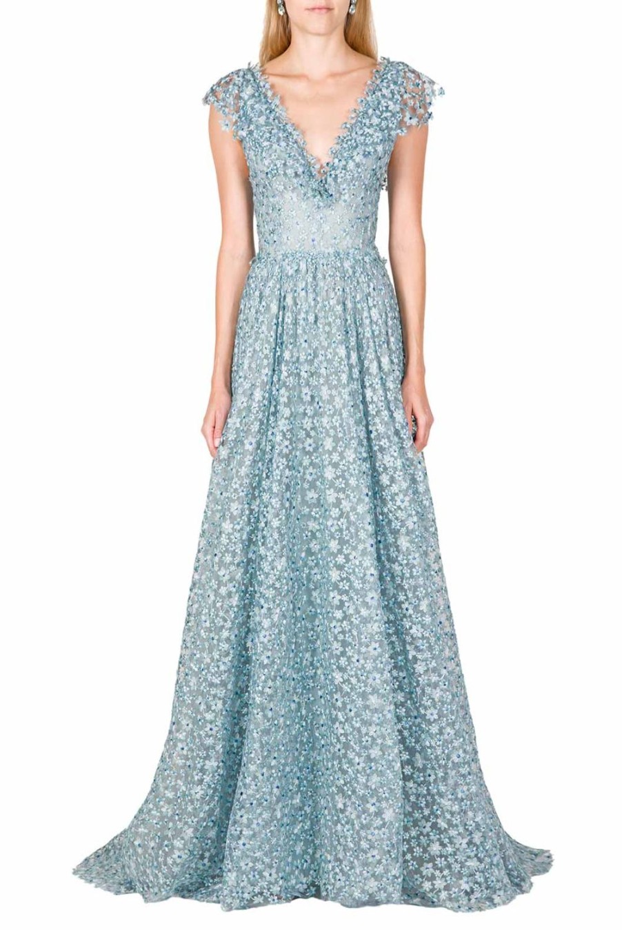 Dresses | Luisa Beccaria Floral Embroidered Silk Gown