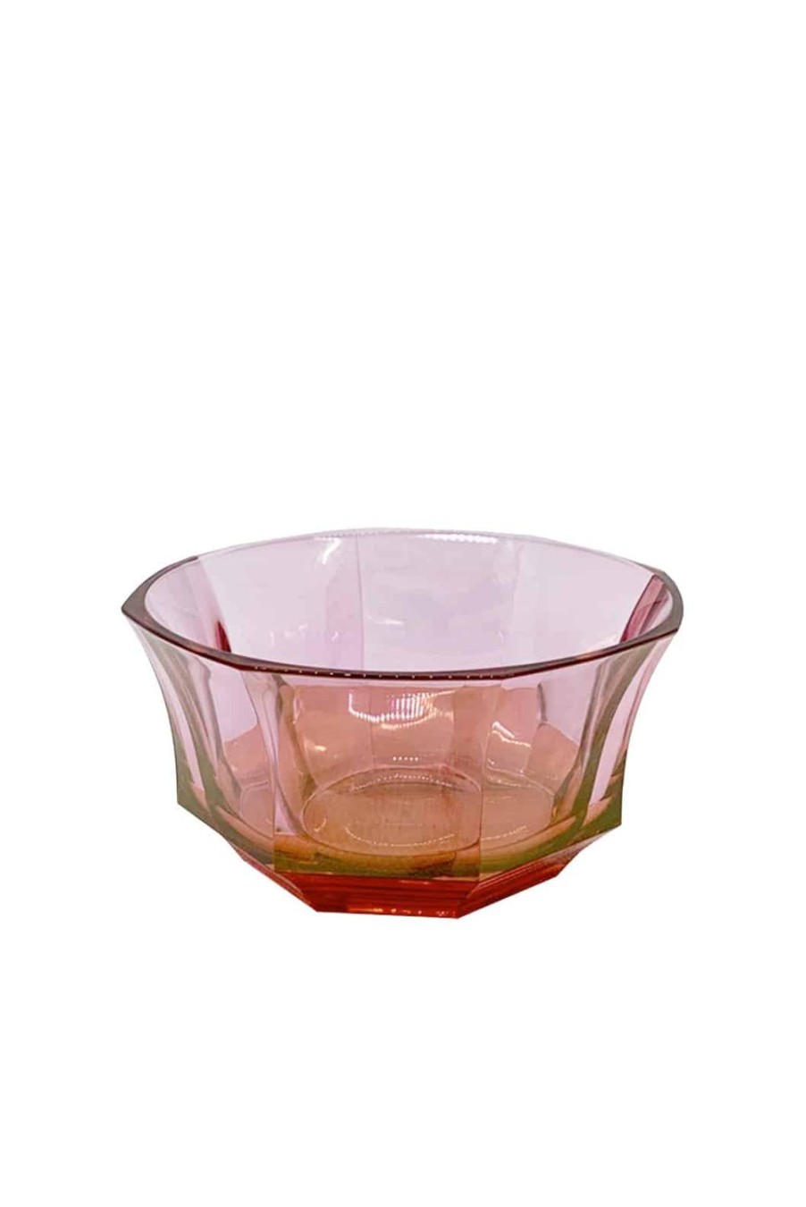 Bowls | Luisa Beccaria Shade Red To Pink Faceted Crystal Dessert Bowl