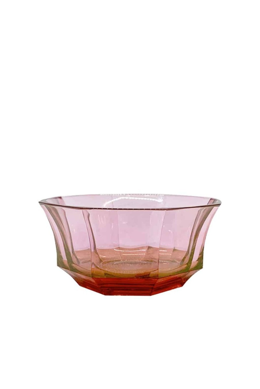 Bowls | Luisa Beccaria Shade Red To Pink Faceted Crystal Dessert Bowl