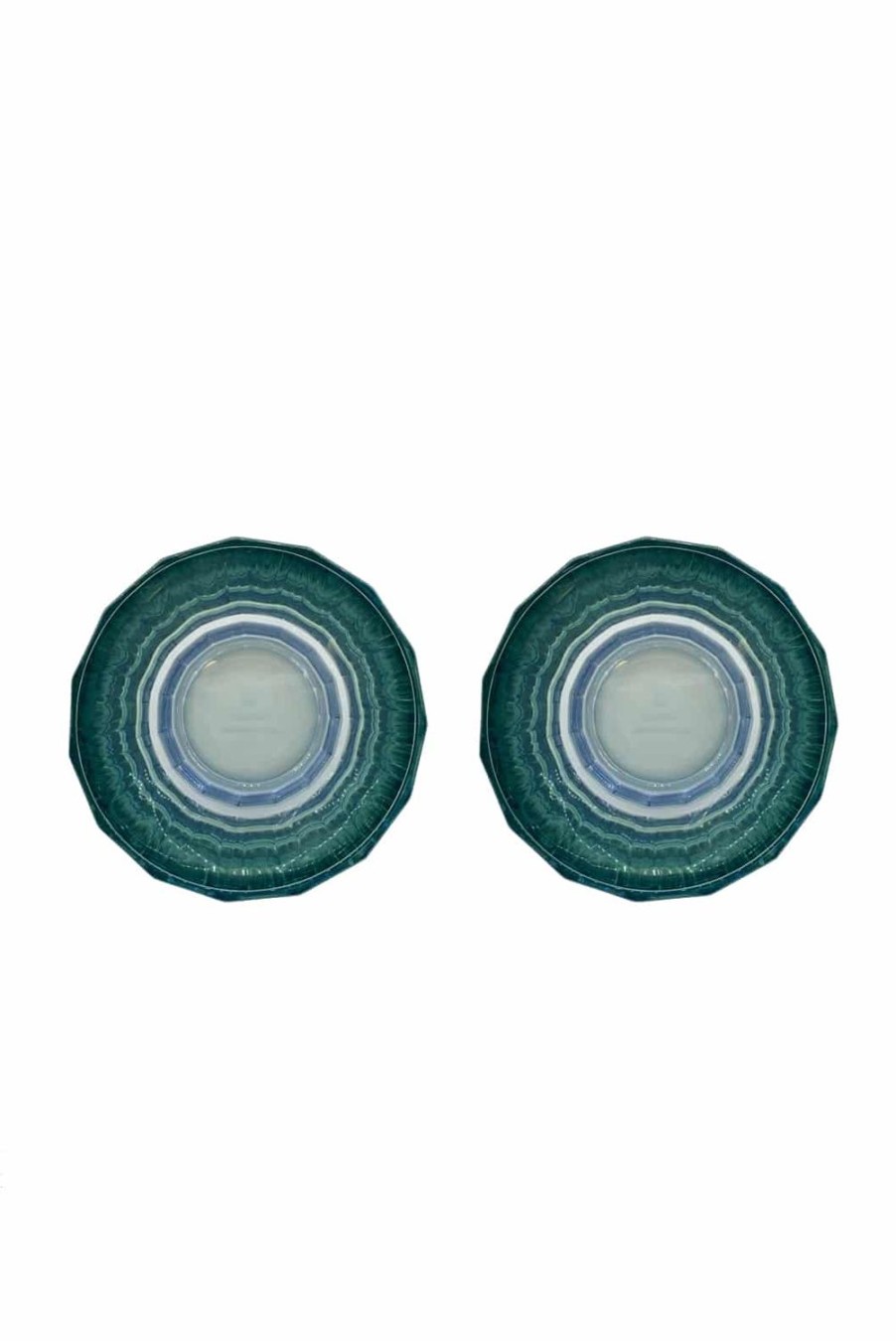 Tumblers | Luisa Beccaria Shade Blue To Green Set Of Two Small Duccio Tumbler With Base