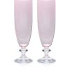 Flute | Luisa Beccaria Pink Set Of Two Rosy Flute Glass