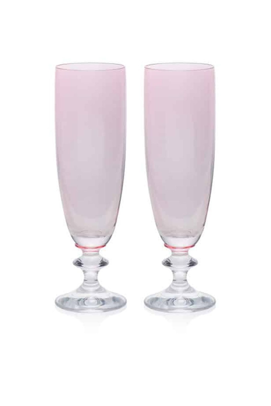 Flute | Luisa Beccaria Pink Set Of Two Rosy Flute Glass