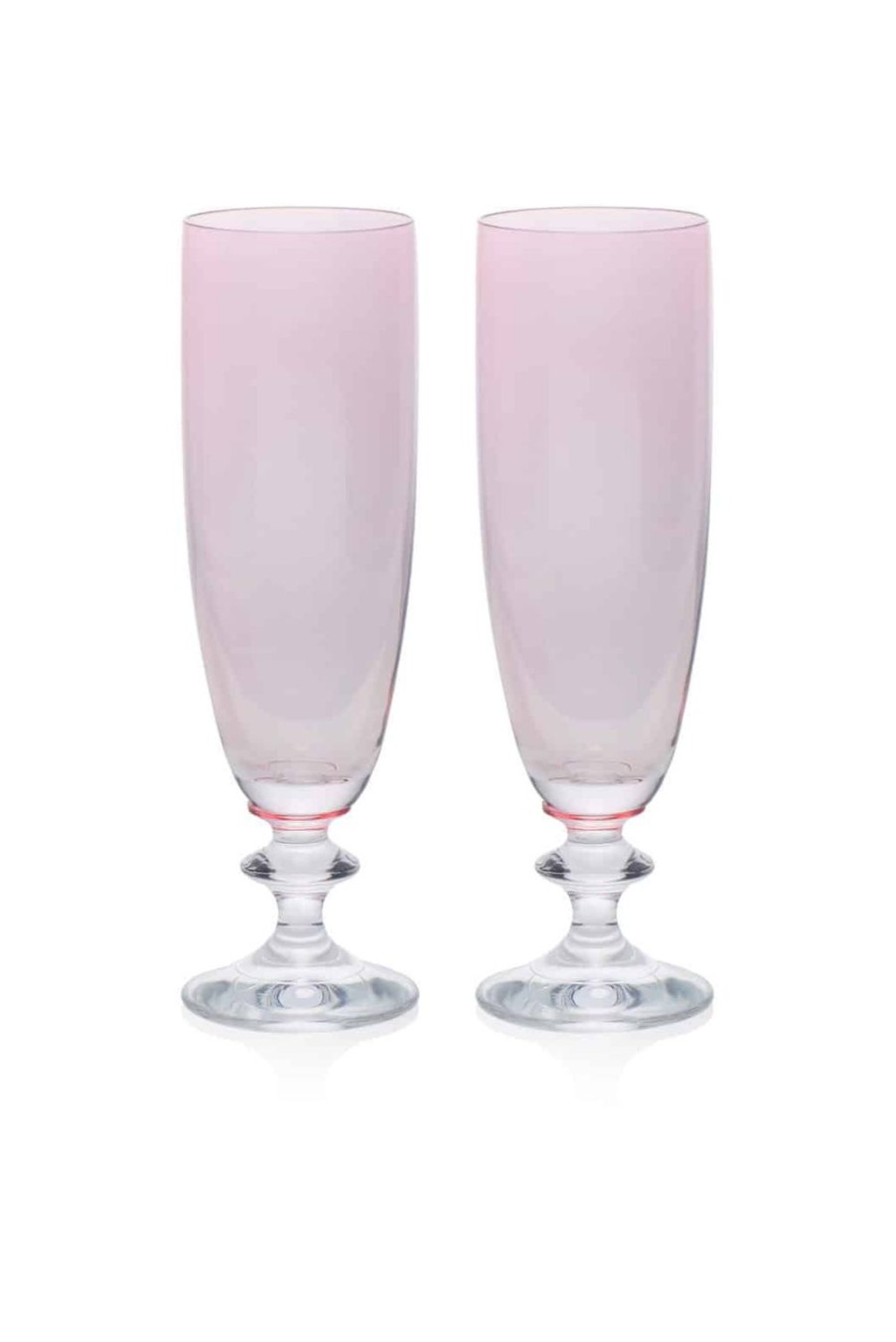 Flute | Luisa Beccaria Pink Set Of Two Rosy Flute Glass