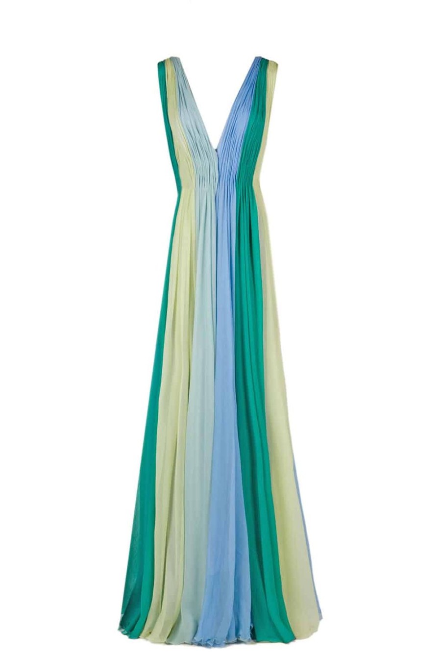 Dresses | Luisa Beccaria Multi Color Chiffon Maxi Dress