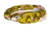 Headband | Luisa Beccaria Green Shiny Satin Roses Buds Braided Power Hairband