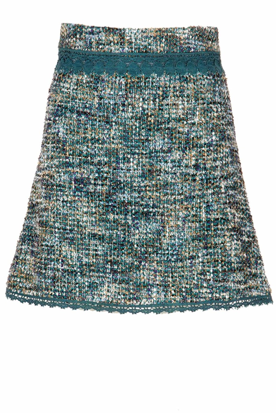 Skirts | Luisa Beccaria Tweed Mini Skirt With Lace