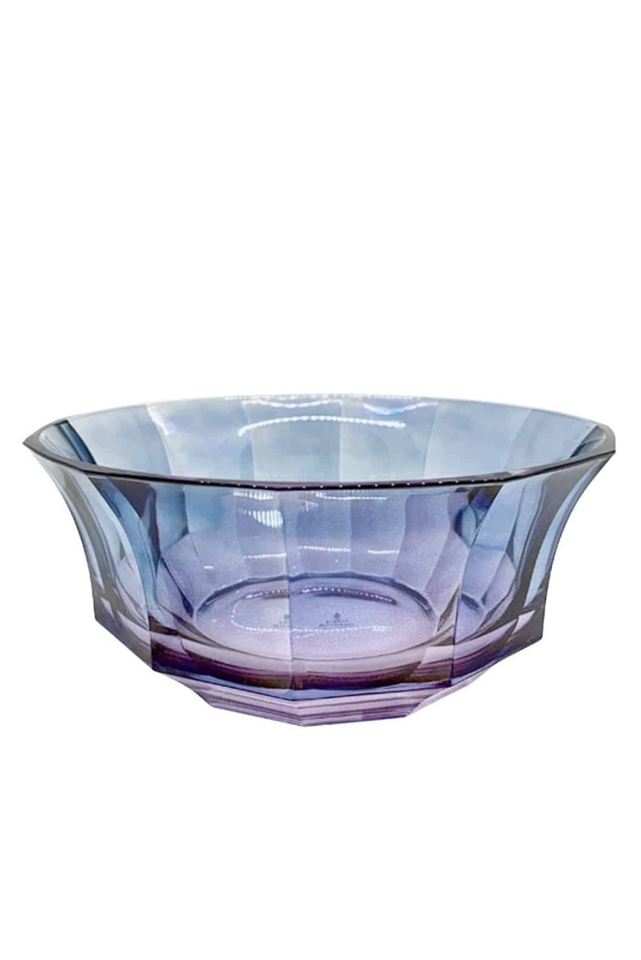 Bowls | Luisa Beccaria Shade Purple To Blue Faceted Crystal Salad Bowl