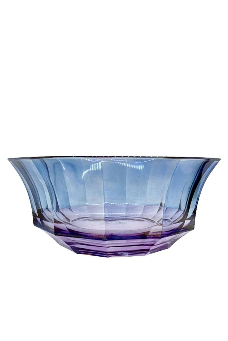 Bowls | Luisa Beccaria Shade Purple To Blue Faceted Crystal Salad Bowl