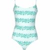 Swimwear | Luisa Beccaria One-Piece Blue Flowery Striped Swimsuit