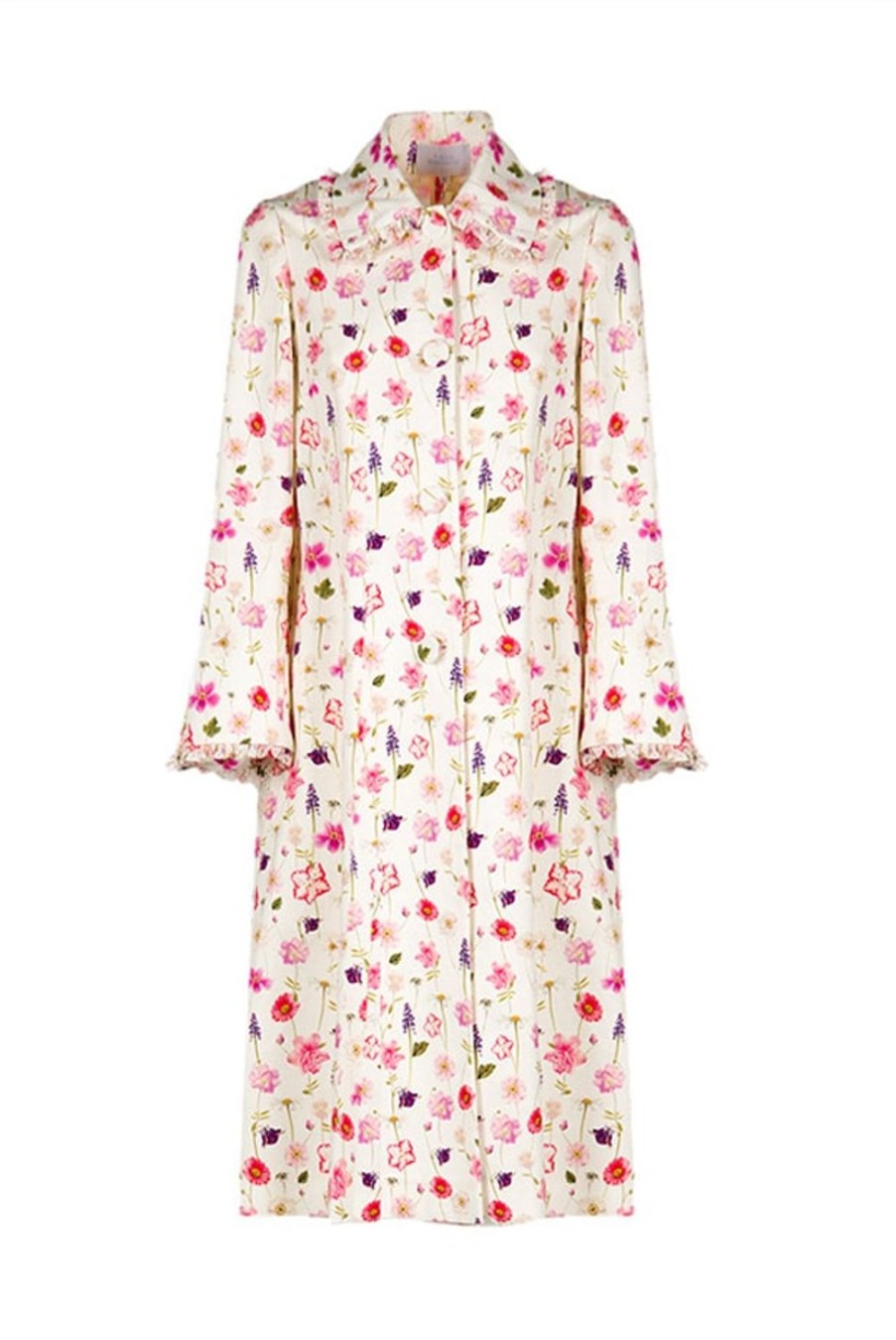 Jackets & Coats | Luisa Beccaria Floral Printed Cotton-Piquet Coat