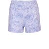 Trousers & Shorts | Luisa Beccaria Roses Printed Linen Shorts Lilac