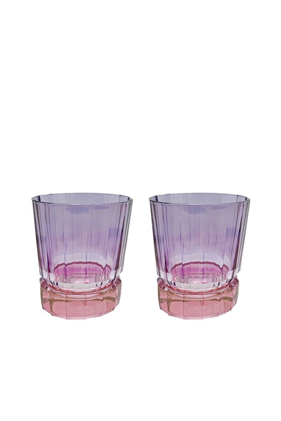 Tumblers | Luisa Beccaria Shade Pink To Purple Set Of Two Small Duccio Tumbler With Base