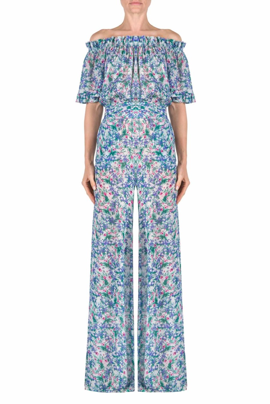 Dresses | Luisa Beccaria Floral Printed Georgette Jumpsuit